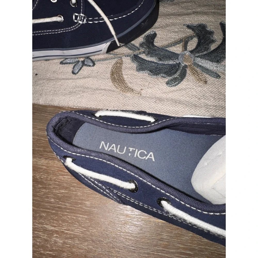 Nautica Mens Navy Suede Boat‎ Shoes Lace Up Size 9 NM238F